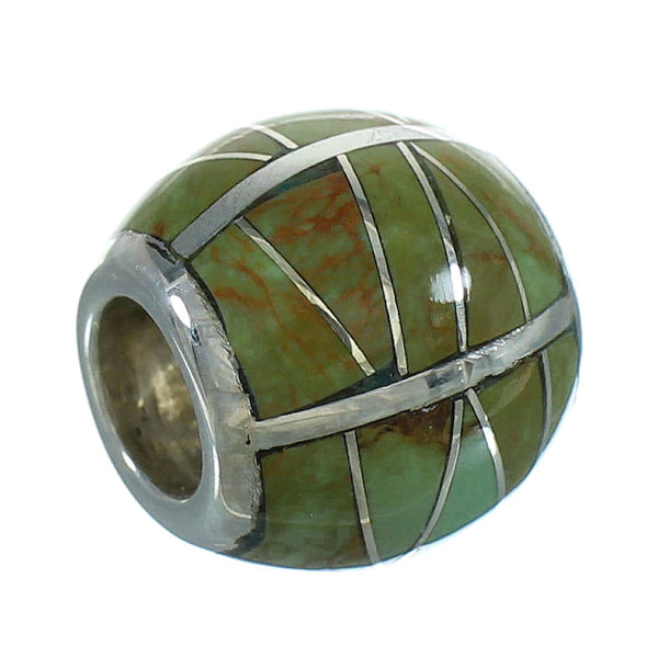 Sterling Silver Southwestern Turquoise Inlay Bead Pendant RX65825